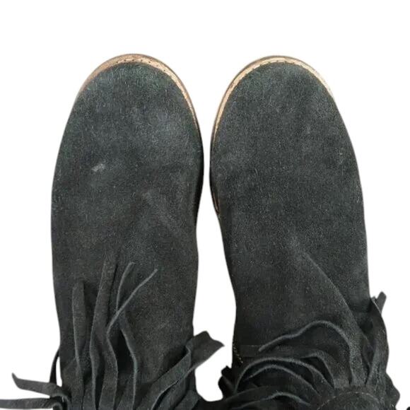 Steve Madden Shoes Womens 7 Booties Fringe Casual Fashion Leather Ankle Boot Zip - Picture 3 of 13